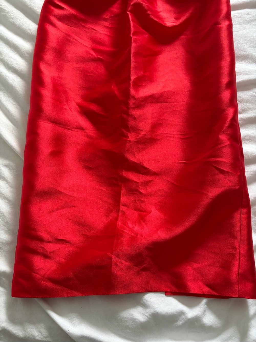 Monique Lhuillier Collection Red Strapless Pleated Faille Satin Evening Gown NWT - Picture 6 of 16